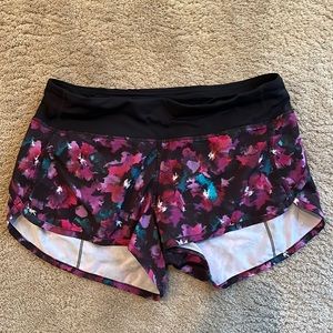 Floral Lululemon shorts